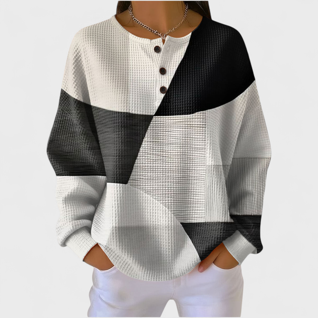 Women’s Color Block Geometric Pullover Sweater
