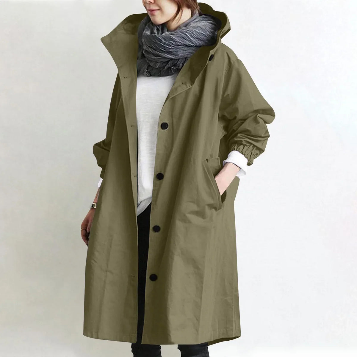 Women’s Hooded Longline Trench Coat